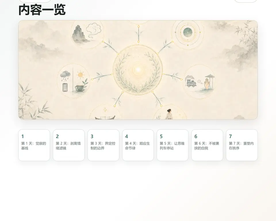 七日工作簿内容概览。